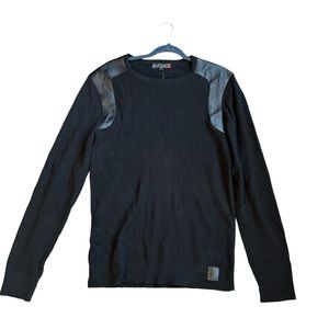 G by guess sweater with leather detail in black